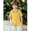 Arshiner Boys Casual Short Sleeve Button Down Shirt Fashion Textured Summer Beach Shirt 3-13 Years Old(Yellow)
