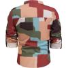 Arshiner Boys Cotton Linen Henley Shirt Button Down Shirt Long Sleeve T Shirt Beach Shirt Tee Casual Solid Tops(Brown & Green – Color Block)