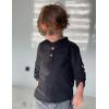 Arshiner Boys Cotton Linen Henley Shirt Button Down Shirt Long Sleeve T Shirt Beach Shirt Tee Casual Solid Tops(Midnight Black)