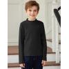 Arshiner Boys Long Sleeve Turtleneck T-Shirt Solid Color Warm Tee Tops Casual Thermal Pullover for Kids 5-12 Years(Black)