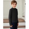 Arshiner Boys Long Sleeve Turtleneck T-Shirt Solid Color Warm Tee Tops Casual Thermal Pullover for Kids 5-12 Years(Black)