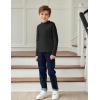 Arshiner Boys Long Sleeve Turtleneck T-Shirt Solid Color Warm Tee Tops Casual Thermal Pullover for Kids 5-12 Years(Black)