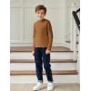 Arshiner Boys Long Sleeve Turtleneck T-Shirt Solid Color Warm Tee Tops Casual Thermal Pullover for Kids 5-12 Years(Brown)