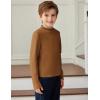 Arshiner Boys Long Sleeve Turtleneck T-Shirt Solid Color Warm Tee Tops Casual Thermal Pullover for Kids 5-12 Years(Brown)