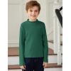 Arshiner Boys Long Sleeve Turtleneck T-Shirt Solid Color Warm Tee Tops Casual Thermal Pullover for Kids 5-12 Years(Dark Green)