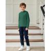 Arshiner Boys Long Sleeve Turtleneck T-Shirt Solid Color Warm Tee Tops Casual Thermal Pullover for Kids 5-12 Years(Dark Green)