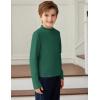 Arshiner Boys Long Sleeve Turtleneck T-Shirt Solid Color Warm Tee Tops Casual Thermal Pullover for Kids 5-12 Years(Dark Green)