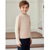 Arshiner Boys Long Sleeve Turtleneck T-Shirt Solid Color Warm Tee Tops Casual Thermal Pullover for Kids 5-12 Years(Khaki)