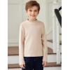 Arshiner Boys Long Sleeve Turtleneck T-Shirt Solid Color Warm Tee Tops Casual Thermal Pullover for Kids 5-12 Years(Khaki)