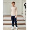 Arshiner Boys Long Sleeve Turtleneck T-Shirt Solid Color Warm Tee Tops Casual Thermal Pullover for Kids 5-12 Years(Khaki)