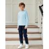 Arshiner Boys Long Sleeve Turtleneck T-Shirt Solid Color Warm Tee Tops Casual Thermal Pullover for Kids 5-12 Years(Light Blue)