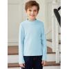 Arshiner Boys Long Sleeve Turtleneck T-Shirt Solid Color Warm Tee Tops Casual Thermal Pullover for Kids 5-12 Years(Light Blue)
