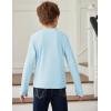 Arshiner Boys Long Sleeve Turtleneck T-Shirt Solid Color Warm Tee Tops Casual Thermal Pullover for Kids 5-12 Years(Light Blue)