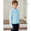 Arshiner Boys Long Sleeve Turtleneck T-Shirt Solid Color Warm Tee Tops Casual Thermal Pullover for Kids 5-12 Years(Light Blue)