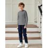 Arshiner Boys Long Sleeve Turtleneck T-Shirt Solid Color Warm Tee Tops Casual Thermal Pullover for Kids 5-12 Years(Light Grey)