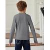Arshiner Boys Long Sleeve Turtleneck T-Shirt Solid Color Warm Tee Tops Casual Thermal Pullover for Kids 5-12 Years(Light Grey)