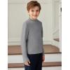 Arshiner Boys Long Sleeve Turtleneck T-Shirt Solid Color Warm Tee Tops Casual Thermal Pullover for Kids 5-12 Years(Light Grey)