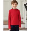 Arshiner Boys Long Sleeve Turtleneck T-Shirt Solid Color Warm Tee Tops Casual Thermal Pullover for Kids 5-12 Years(Red)