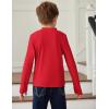 Arshiner Boys Long Sleeve Turtleneck T-Shirt Solid Color Warm Tee Tops Casual Thermal Pullover for Kids 5-12 Years(Red)
