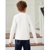 Arshiner Boys Long Sleeve Turtleneck T-Shirt Solid Color Warm Tee Tops Casual Thermal Pullover for Kids 5-12 Years(White)