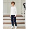 Arshiner Boys Long Sleeve Turtleneck T-Shirt Solid Color Warm Tee Tops Casual Thermal Pullover for Kids 5-12 Years(White)