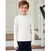 Arshiner Boys Long Sleeve Turtleneck T-Shirt Solid Color Warm Tee Tops Casual Thermal Pullover for Kids 5-12 Years(White)