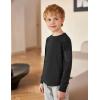 Arshiner Boy’s Loose Long Sleeve Solid/Tie-Dyed Print Curve Hem T Shirt for 5-12 Years(Black)