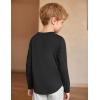 Arshiner Boy’s Loose Long Sleeve Solid/Tie-Dyed Print Curve Hem T Shirt for 5-12 Years(Black)
