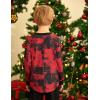Arshiner Boy’s Loose Long Sleeve Solid/Tie-Dyed Print Curve Hem T Shirt for 5-12 Years(Black/Red Tie-dye)