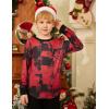 Arshiner Boy’s Loose Long Sleeve Solid/Tie-Dyed Print Curve Hem T Shirt for 5-12 Years(Black/Red Tie-dye)