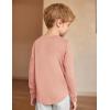 Arshiner Boy’s Loose Long Sleeve Solid/Tie-Dyed Print Curve Hem T Shirt for 5-12 Years(Pink)