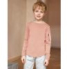 Arshiner Boy’s Loose Long Sleeve Solid/Tie-Dyed Print Curve Hem T Shirt for 5-12 Years(Pink)
