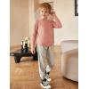 Arshiner Boy’s Loose Long Sleeve Solid/Tie-Dyed Print Curve Hem T Shirt for 5-12 Years(Pink)