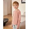 Arshiner Boy’s Loose Long Sleeve Solid/Tie-Dyed Print Curve Hem T Shirt for 5-12 Years(Pink)