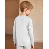 Arshiner Boy’s Loose Long Sleeve Solid/Tie-Dyed Print Curve Hem T Shirt for 5-12 Years(White)