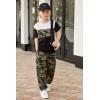 Arshiner Boy’s Pants Set – 2 Piece ColorBlock Short Sleeve T-Shirt and Active Pants – Casual Clothing Outfits 5-12 Years(Camel Camo)