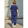 Arshiner Boy’s Pants Set – 2 Piece ColorBlock Short Sleeve T-Shirt and Active Pants – Casual Clothing Outfits 5-12 Years(Navy)