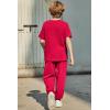 Arshiner Boy’s Pants Set – 2 Piece ColorBlock Short Sleeve T-Shirt and Active Pants – Casual Clothing Outfits 5-12 Years(Red)