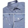 Arshiner Boy’s Plaid Button Down Shirt Long Sleeve Roll Up Casual Shirts with Pocket 4-11 Years(Blue/White Check)