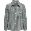 Arshiner Boy’s Plaid Button Down Shirt Long Sleeve Roll Up Casual Shirts with Pocket 4-11 Years(Green/White Check)