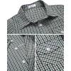 Arshiner Boy’s Plaid Button Down Shirt Long Sleeve Roll Up Casual Shirts with Pocket 4-11 Years(Green/White Check)