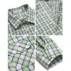 Arshiner Boy’s Plaid Button Down Shirt Long Sleeve Roll Up Casual Shirts with Pocket 4-11 Years(Green/White Plaid)