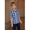Arshiner Boy’s Plaid Button Down Shirt Long Sleeve Roll Up Casual Shirts with Pocket 4-11 Years(Navy Blue Patchwork Plaid)