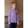 Arshiner Boy’s Plaid Button Down Shirt Long Sleeve Roll Up Casual Shirts with Pocket 4-11 Years(Red/Blue Plaid)