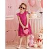 Arshiner Flower Girl Dress Toddler Lace Tutu Ruffle Sleeve Wedding Birthday Party Tulle Dresses(Hot Pink)