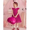 Arshiner Flower Girl Dress Toddler Lace Tutu Ruffle Sleeve Wedding Birthday Party Tulle Dresses(Hot Pink)