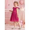 Arshiner Flower Girl Dress Toddler Lace Tutu Ruffle Sleeve Wedding Birthday Party Tulle Dresses(Hot Pink)