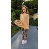 Arshiner Girls 2 Piece Clothing Set Floral Ruffle Hem Bell Sleeve Top and Leggings Fall Winter Outfits for 2-10 Years(Black Orange Floral)