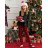 Arshiner Girls 2 Piece Clothing Set Floral Ruffle Hem Bell Sleeve Top and Leggings Fall Winter Outfits for 2-10 Years(Black Red Plaid)