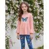 Arshiner Girls 2 Piece Clothing Set Floral Ruffle Hem Bell Sleeve Top and Leggings Fall Winter Outfits for 2-10 Years(Butterfly)